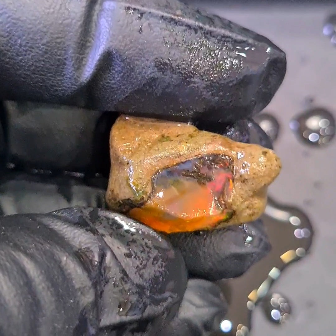 44 Carats | Ethiopian Water Opal Specimen grade | Brilliant play of colour| 30x17mm