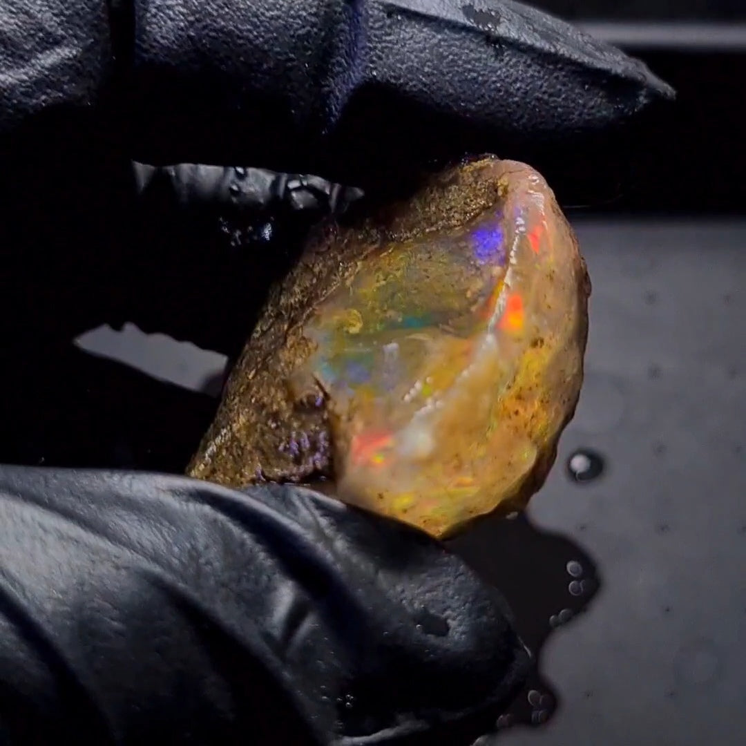 165 Carats | Ethiopian Water Opal Specimen grade | Brilliant play of colour| 42x38mm