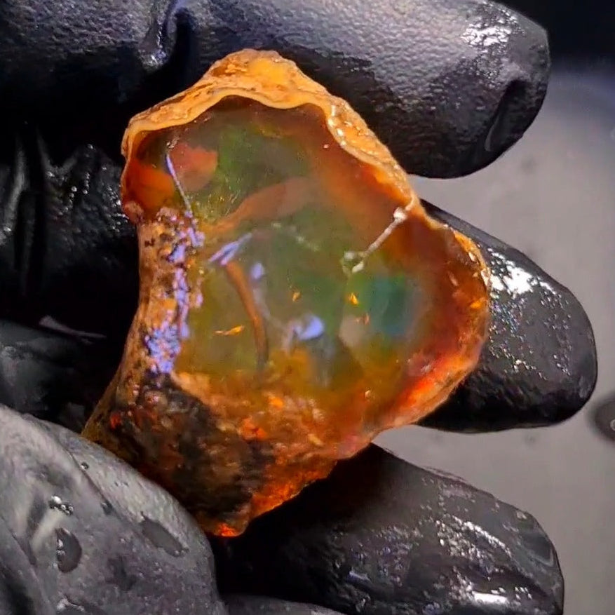 100 Carats | Ethiopian Water Opal Specimen grade | Brilliant play of colour| 37x31mm