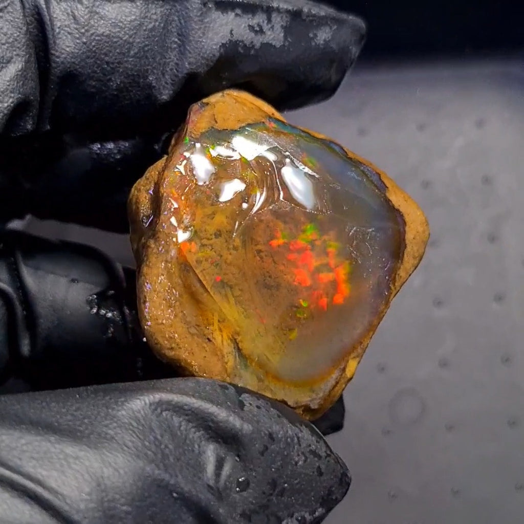 169 Carats | Ethiopian Water Opal Specimen grade | Brilliant play of colour| 47x36mm