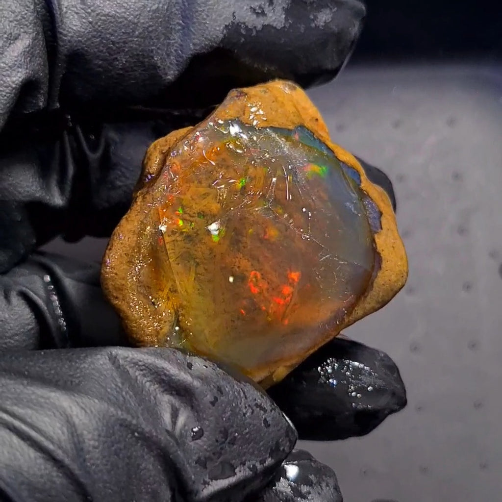 169 Carats | Ethiopian Water Opal Specimen grade | Brilliant play of colour| 47x36mm