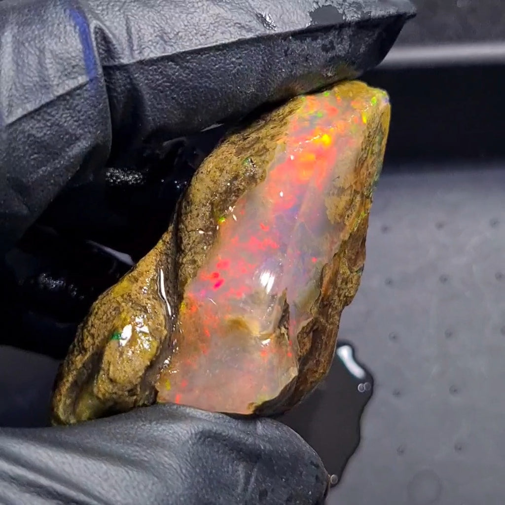 280Carats | Ethiopian Water Opal Specimen grade | Brilliant play of colour| 67x43mm