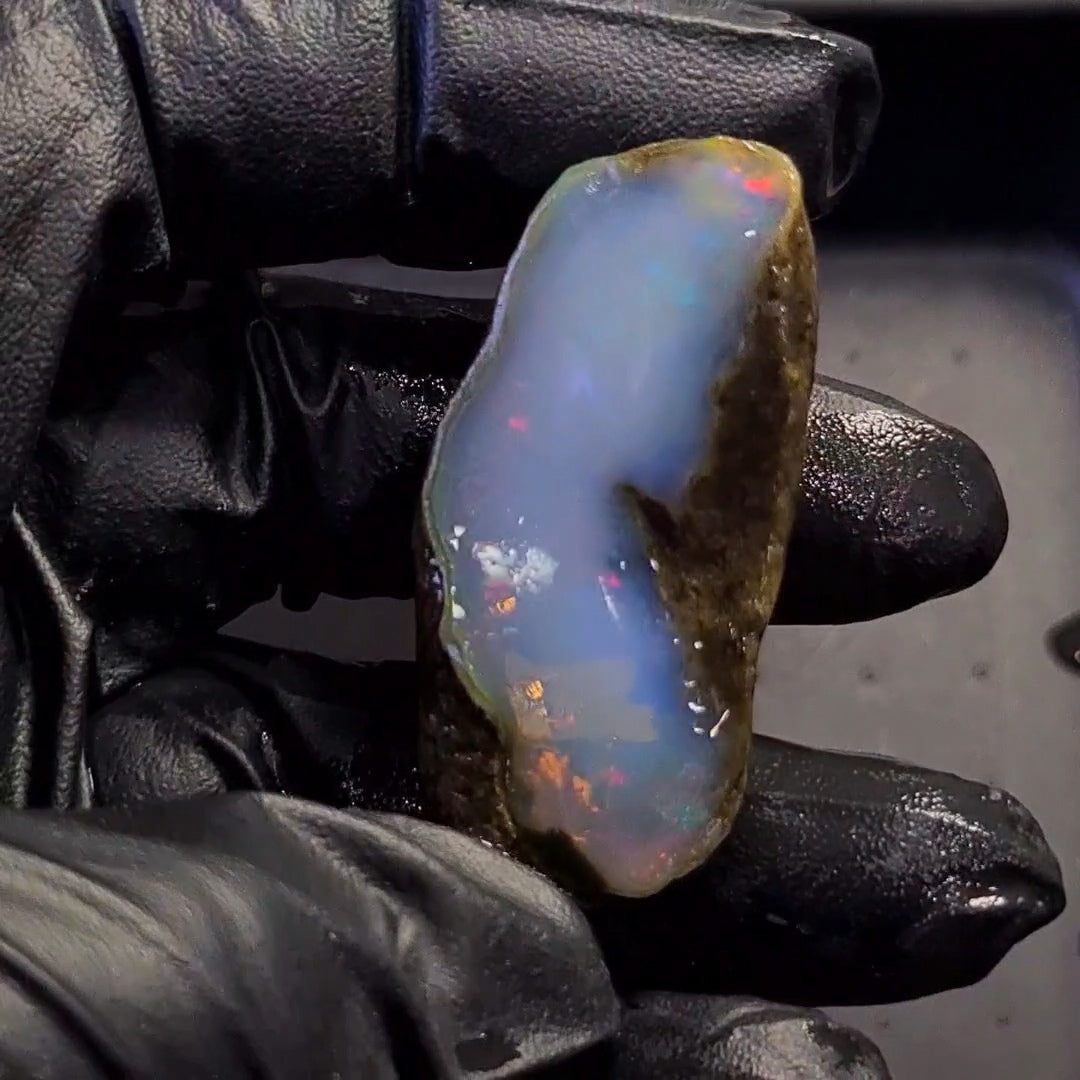 111Carats | Ethiopian Water Opal Specimen grade | Brilliant play of colour| 49x25mm