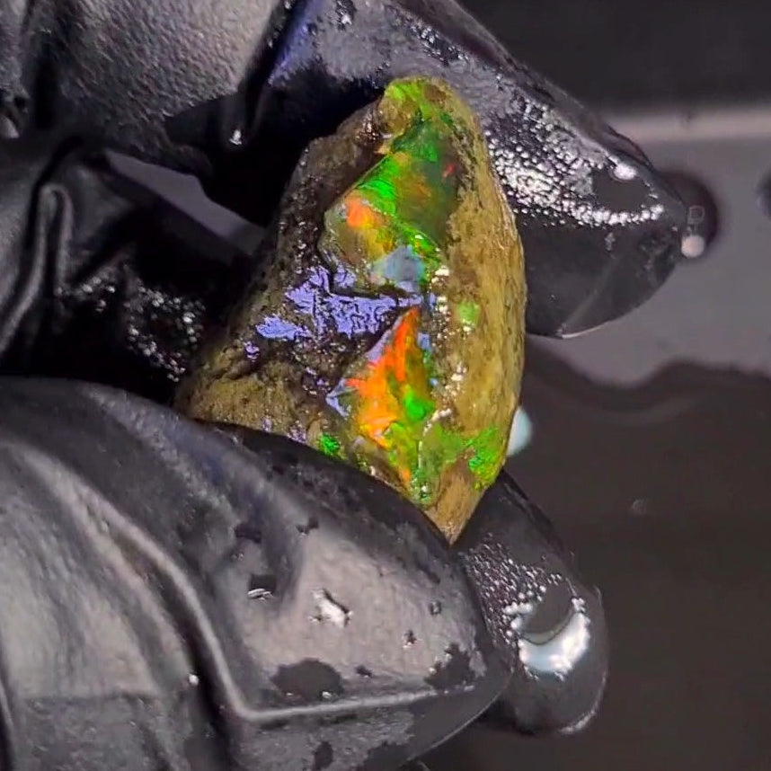 83Carats | Ethiopian Water Opal Specimen grade | Brilliant play of colour| 36x25mm