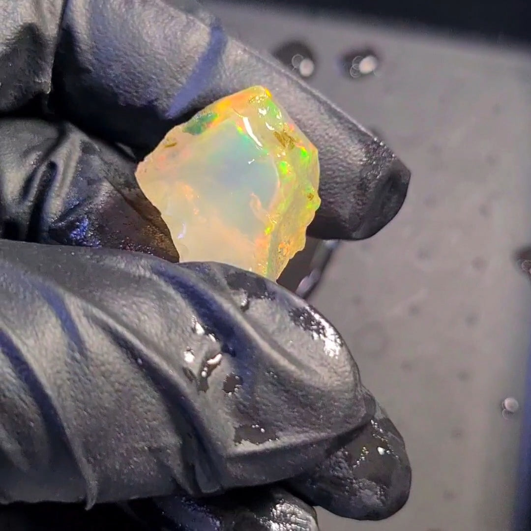 38Carats | Ethiopian Water Opal Specimen grade | Brilliant play of colour| 28x23mm