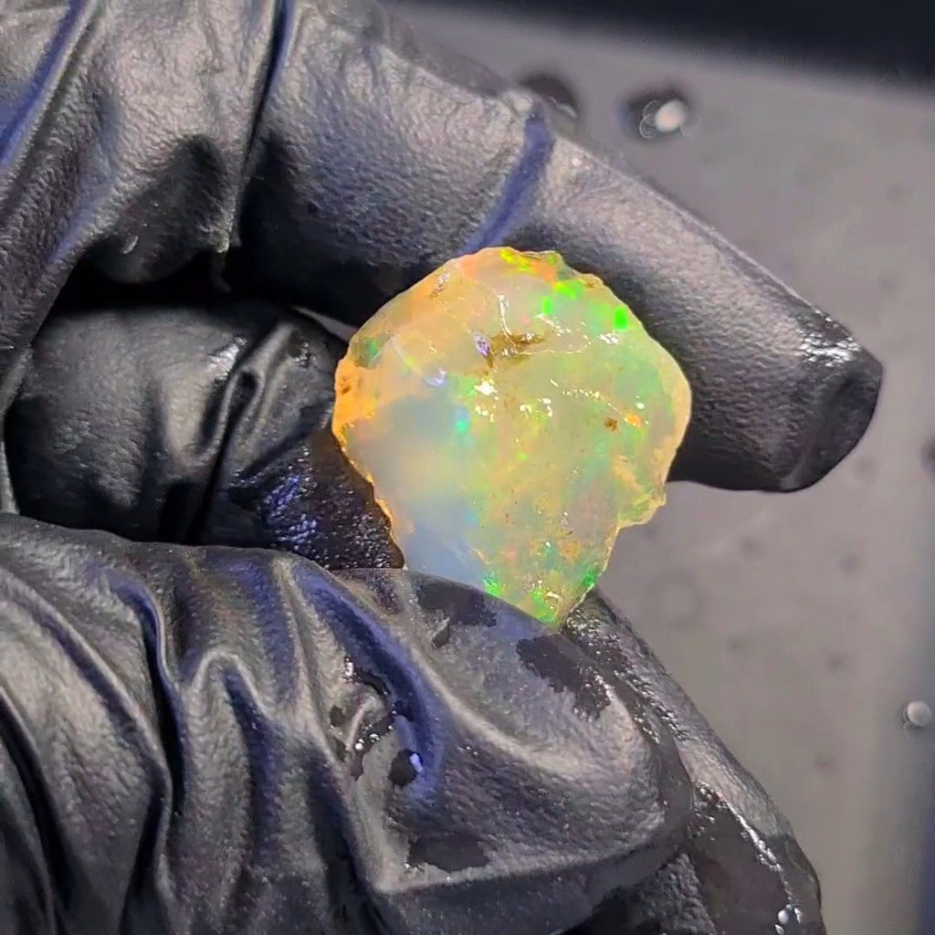 38Carats | Ethiopian Water Opal Specimen grade | Brilliant play of colour| 28x23mm