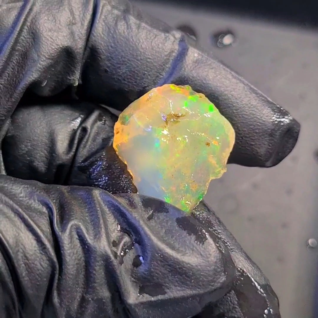 38Carats | Ethiopian Water Opal Specimen grade | Brilliant play of colour| 28x23mm