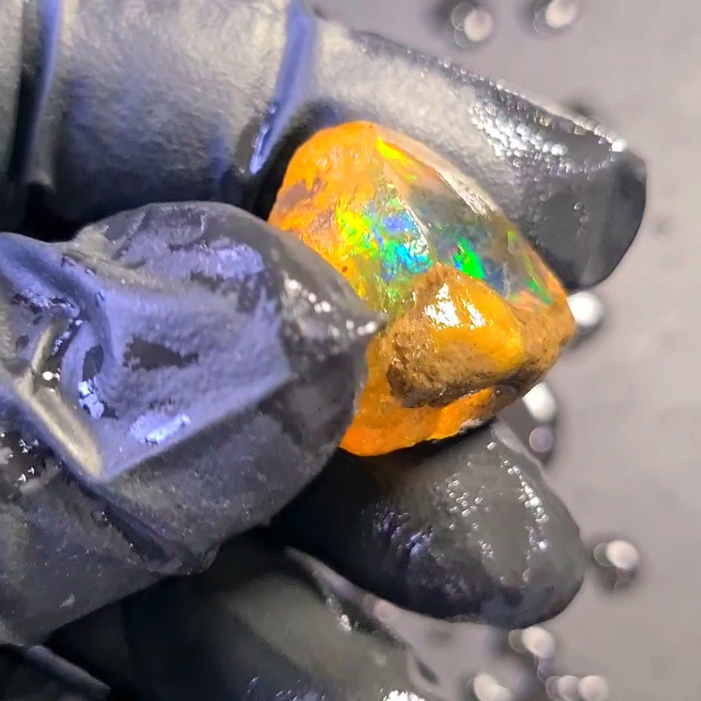 56Carats | Ethiopian Water Opal Specimen grade | Brilliant play of colour| 29x24mm