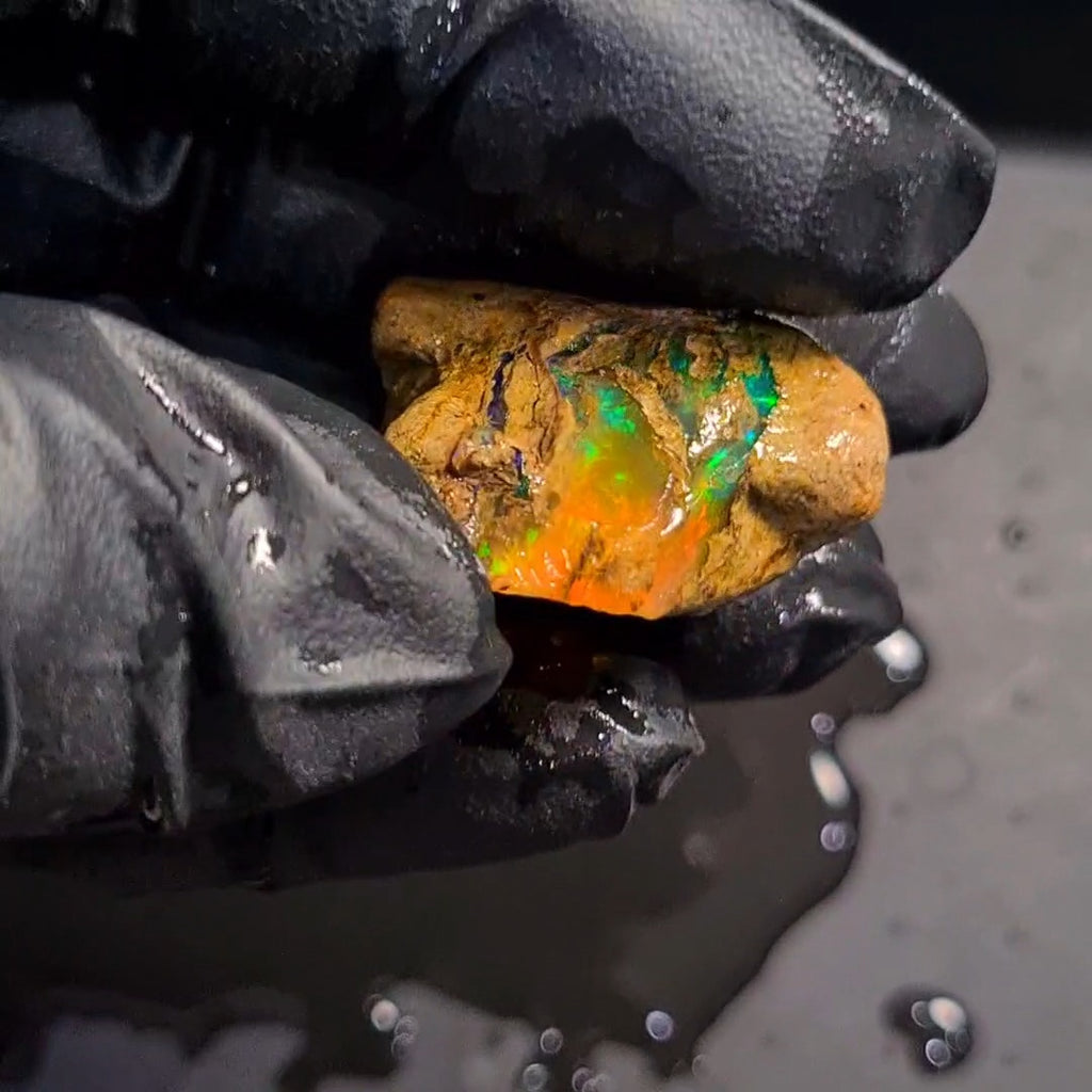 69Carats | Ethiopian Water Opal Specimen grade | Brilliant play of colour| 34x32mm