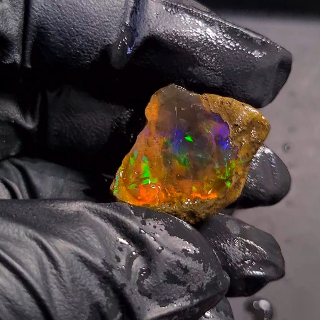 58Carats | Ethiopian  Water Opal Specimen grade | Brilliant play of colour| 32x22mm