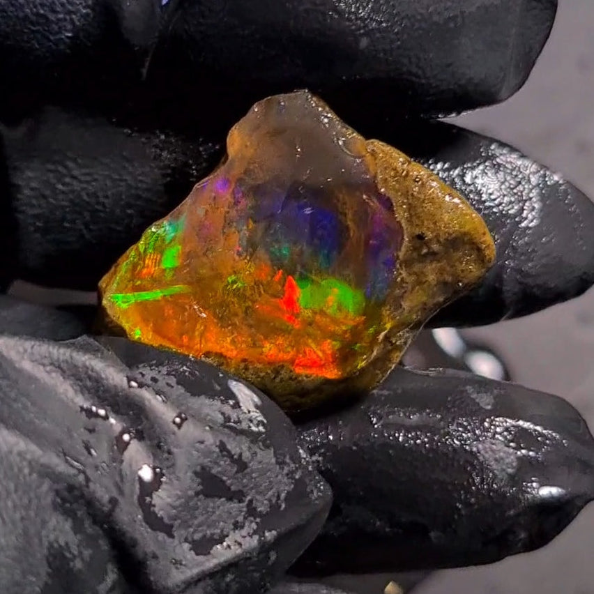 58Carats | Ethiopian  Water Opal Specimen grade | Brilliant play of colour| 32x22mm