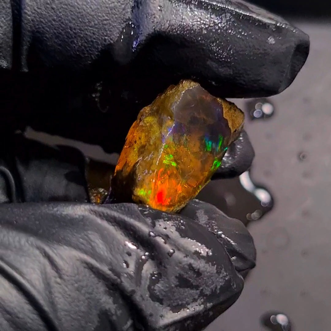 58Carats | Ethiopian  Water Opal Specimen grade | Brilliant play of colour| 32x22mm