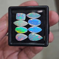 8 Pcs Natural Ethiopian Opal Faceted | Mix | 10-15mm| With Box