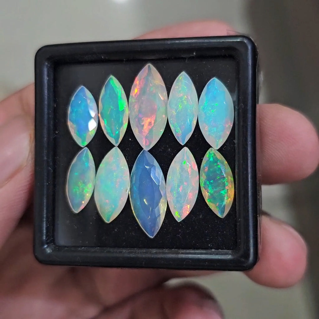 10 Pcs Natural Ethiopian Opal Faceted | Marquise | 11-16mm| With Box