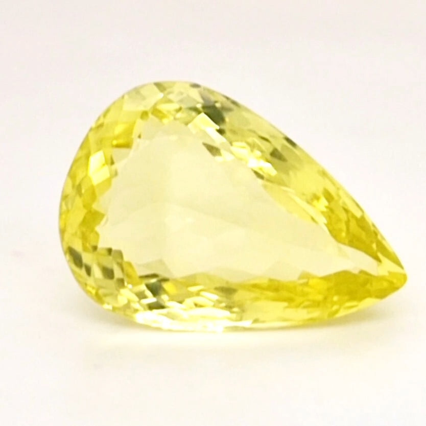 Natural Lemon Quartz Faceted  | Pear  | Size: 24x16mm