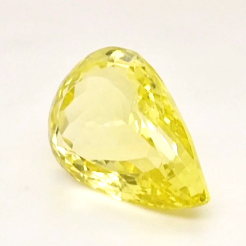 Natural Lemon Quartz Faceted  | Pear  | Size: 24x16mm