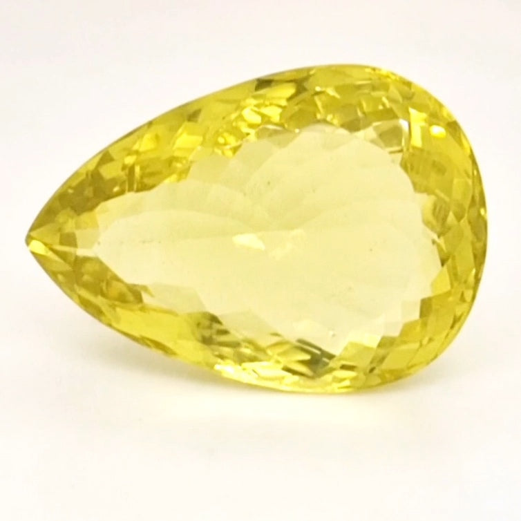 Natural Lemon Quartz Faceted  | Pear  | Size: 28x20mm