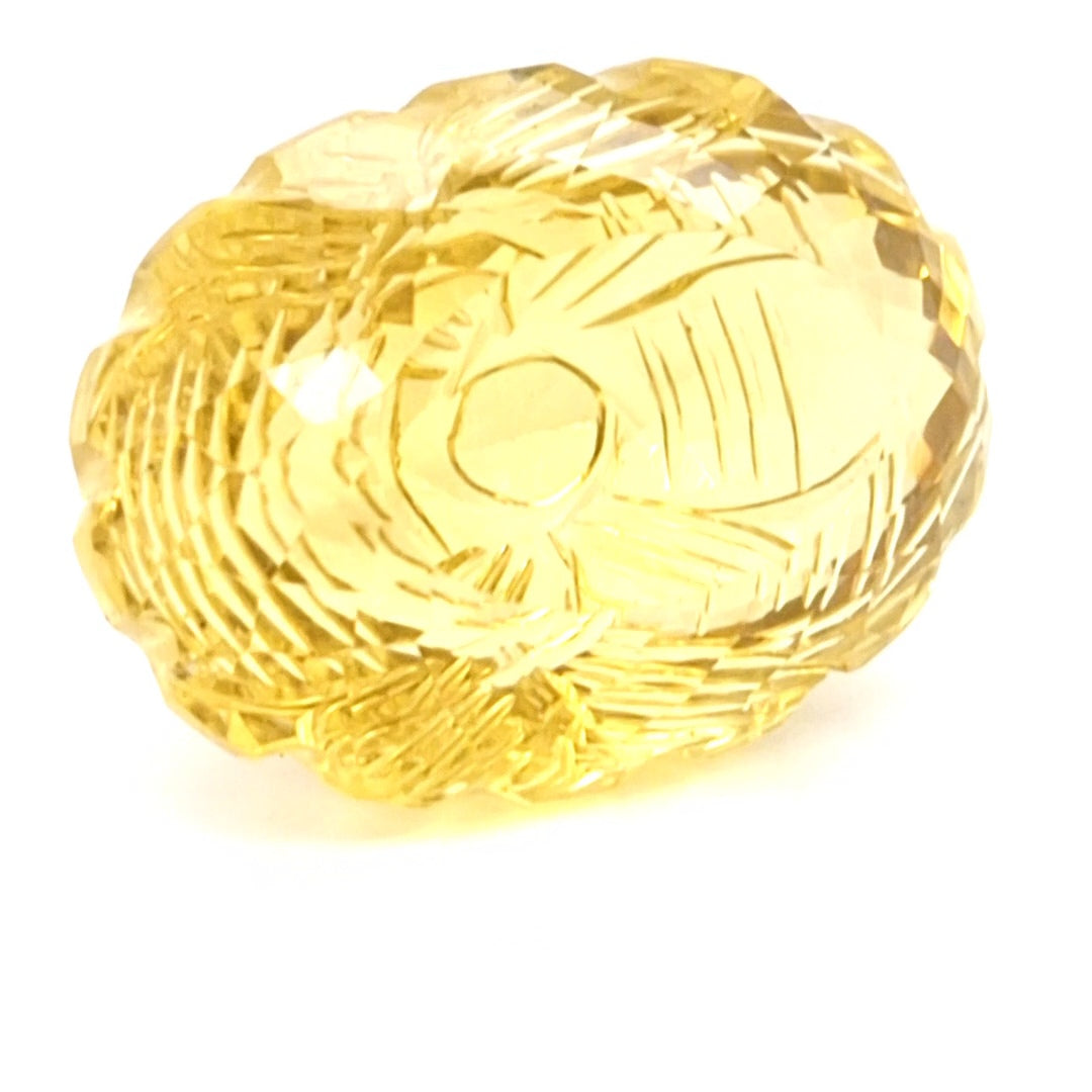 Natural Lemon Quartz Carved  | Oval  | Size: 31x23mm