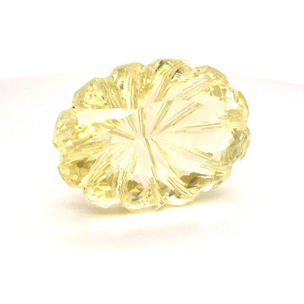 Natural Lemon Quartz Carved  | Oval  | Size: 36x26mm