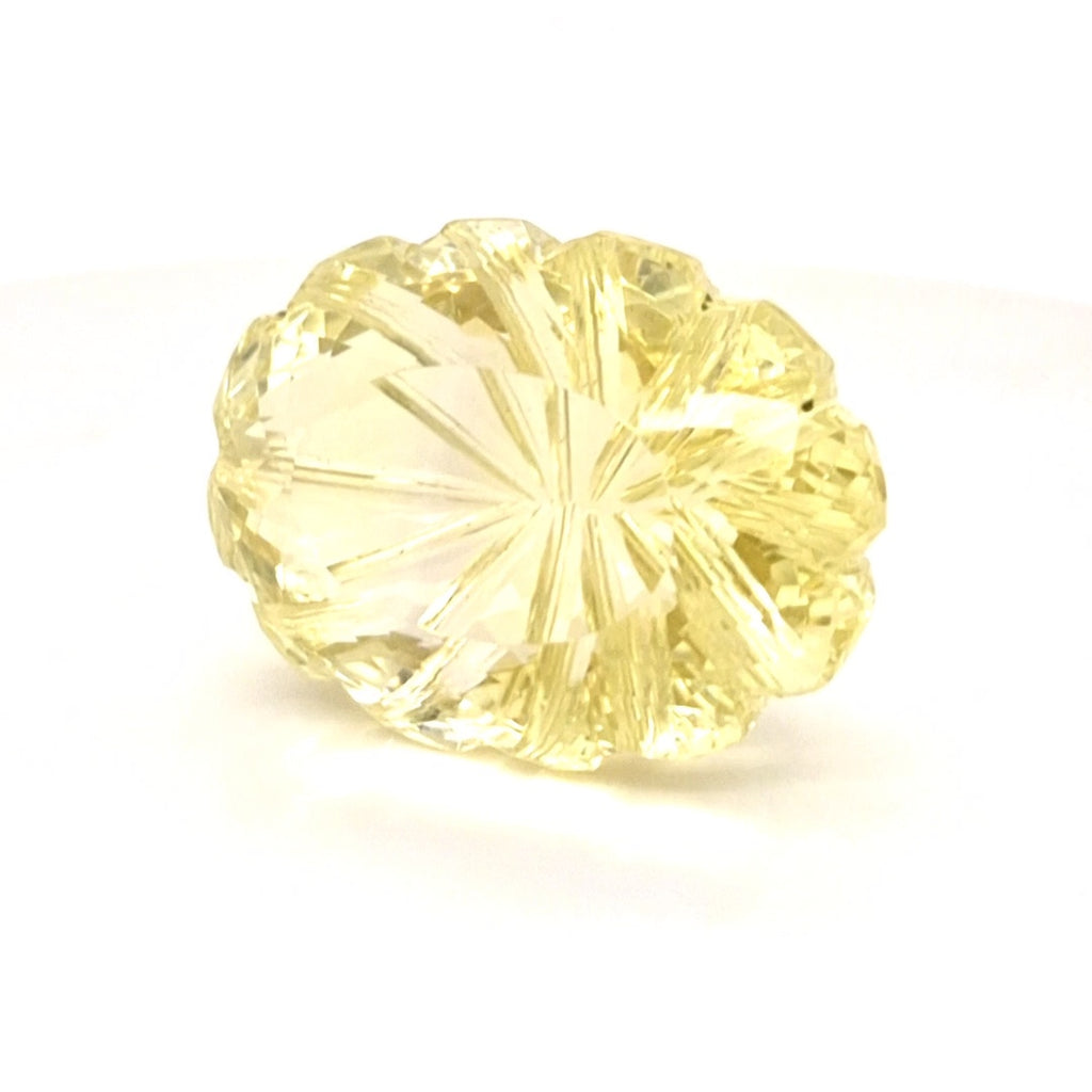 Natural Lemon Quartz Carved  | Oval  | Size: 36x26mm