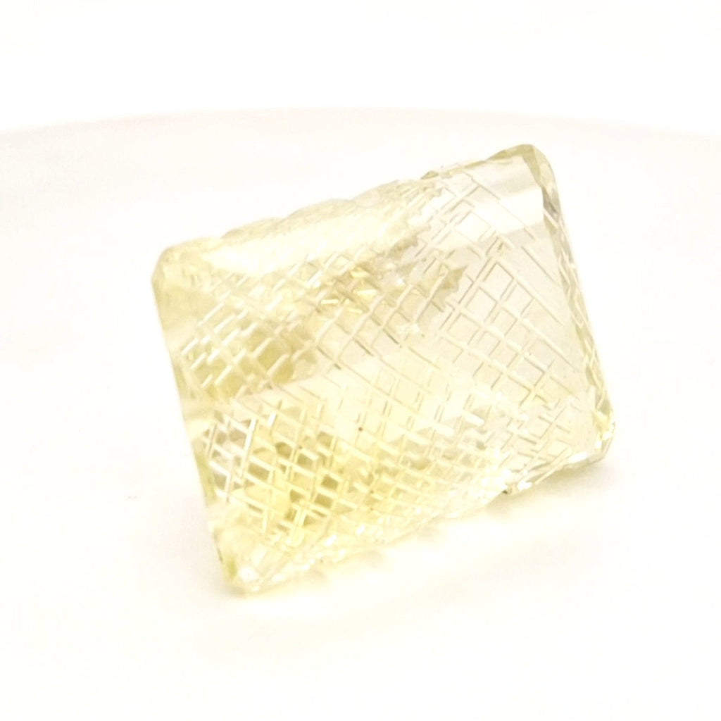 Natural Lemon Quartz Carved  | Rectangle  | Size: 30x21mm