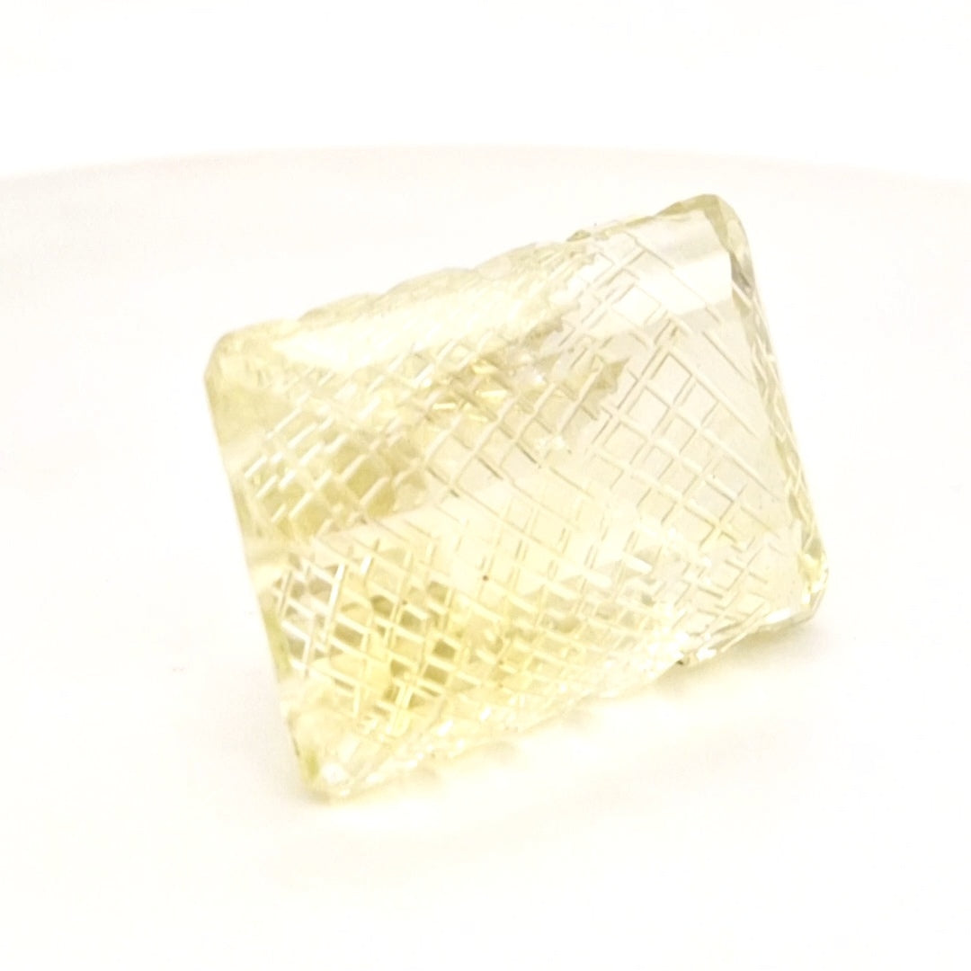 Natural Lemon Quartz Carved  | Rectangle  | Size: 30x21mm