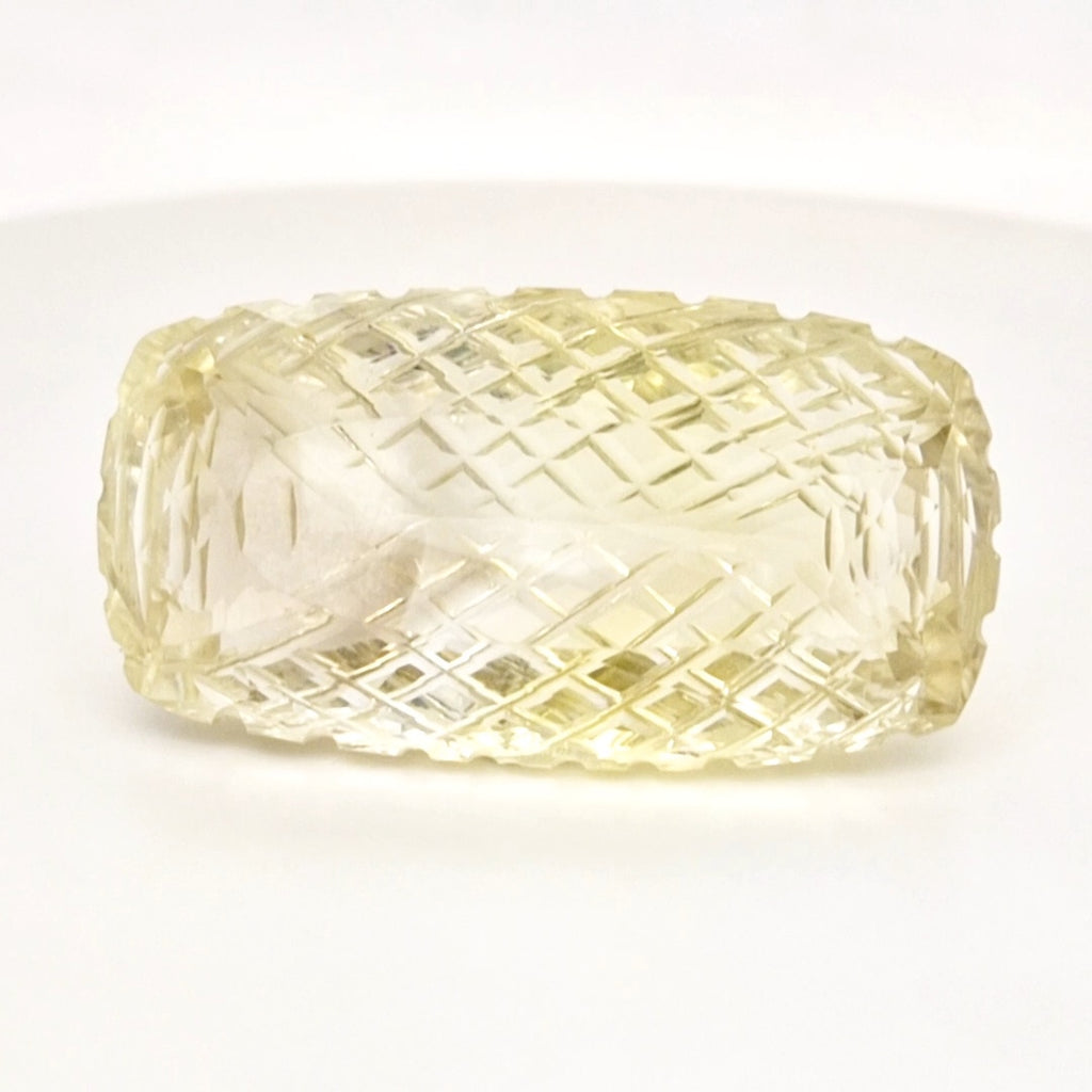 Natural Lemon Quartz Carved  | Rectangle  | Size: 40x21mm