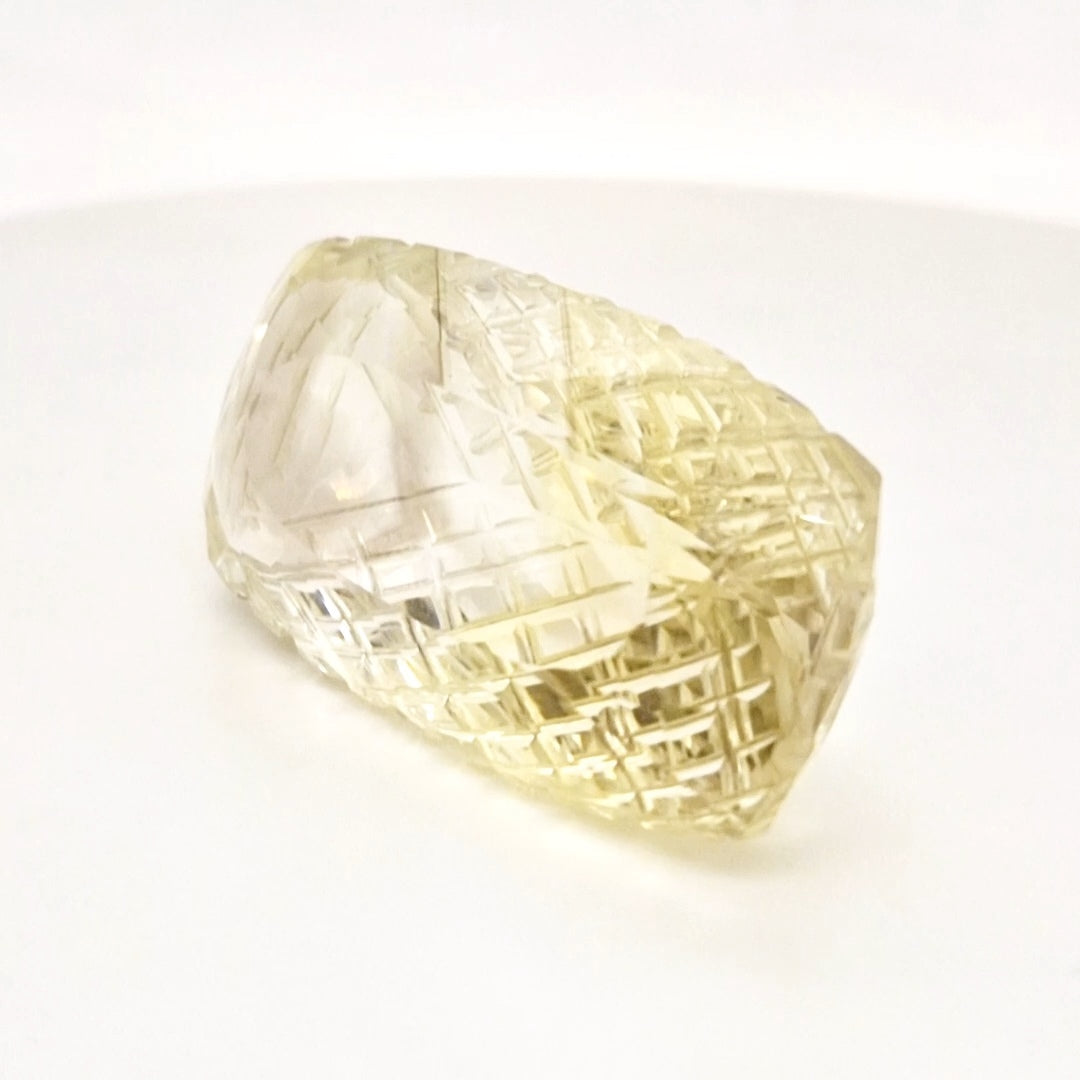 Natural Lemon Quartz Carved  | Rectangle  | Size: 40x21mm
