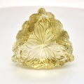 Natural Lemon Quartz Carved  | Trillion  | Size: 26mm