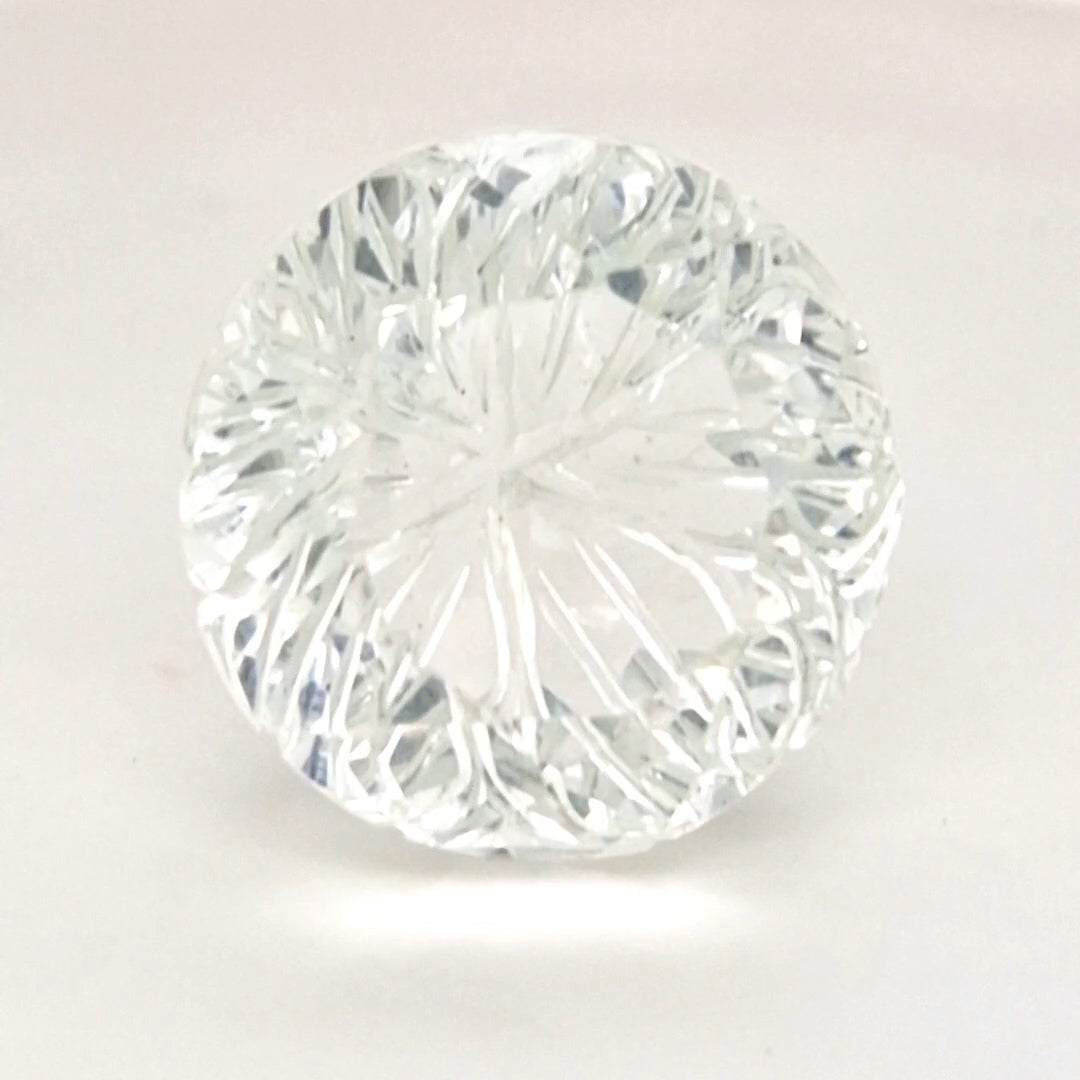 Natural Clear Quartz Carved  | Round  | Size: 21mm