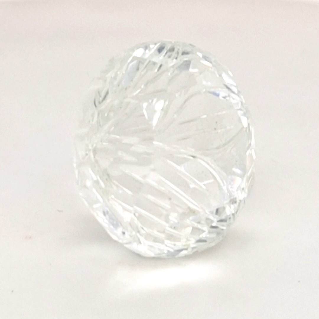Natural Clear Quartz Carved  | Round  | Size: 21mm