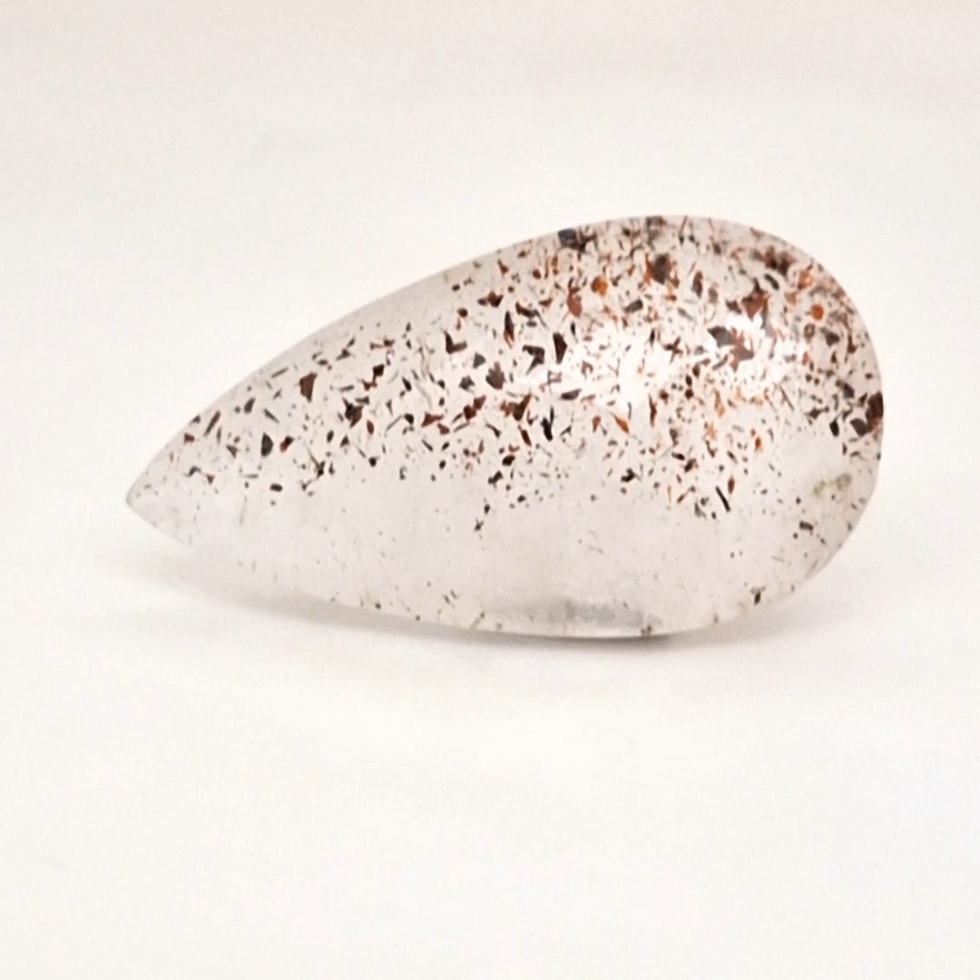 Natural Super Seven Quartz  | Pear  | Size: 28x15mm
