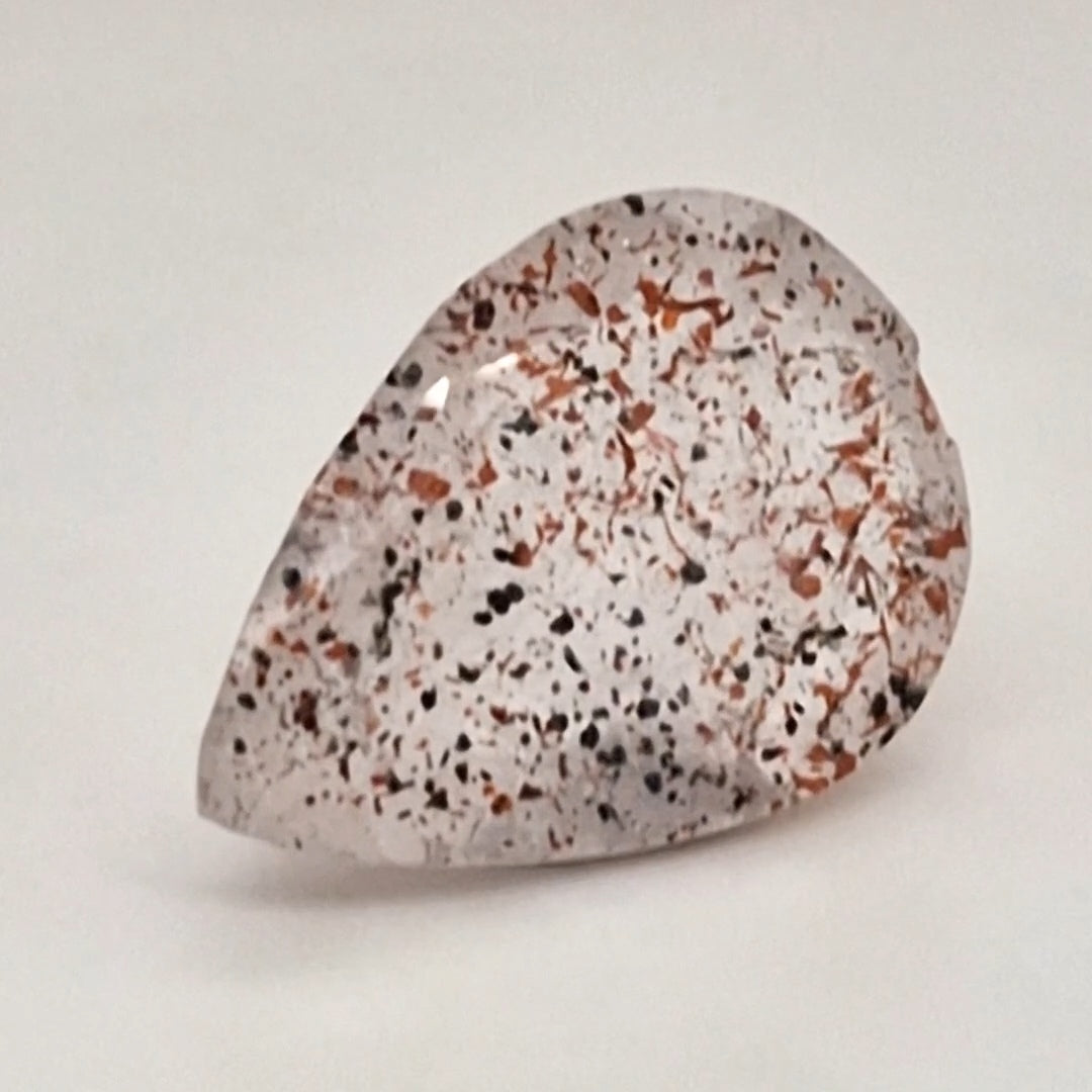 Natural Super Seven Quartz  | Pear  | Size: 21x15mm