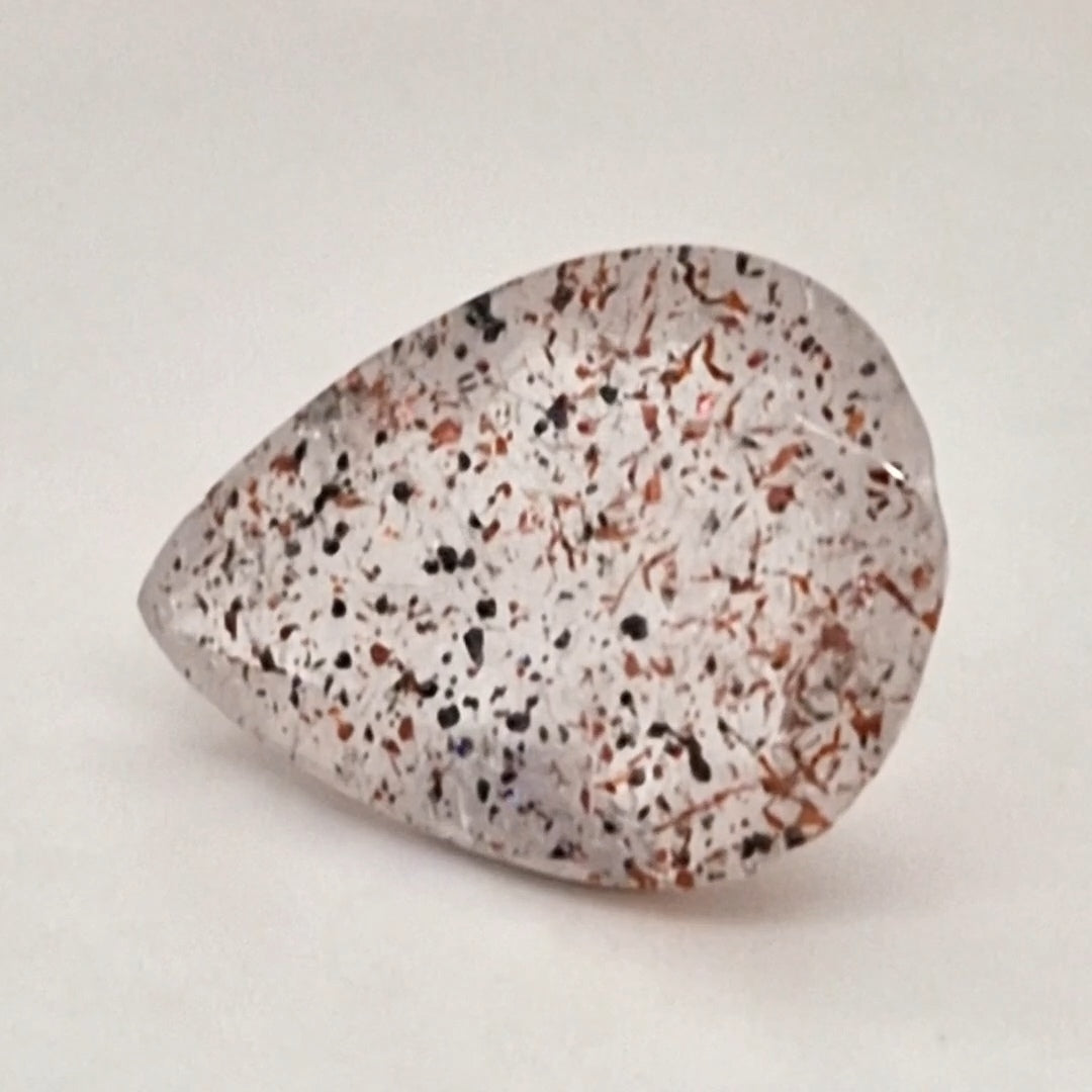 Natural Super Seven Quartz  | Pear  | Size: 21x15mm