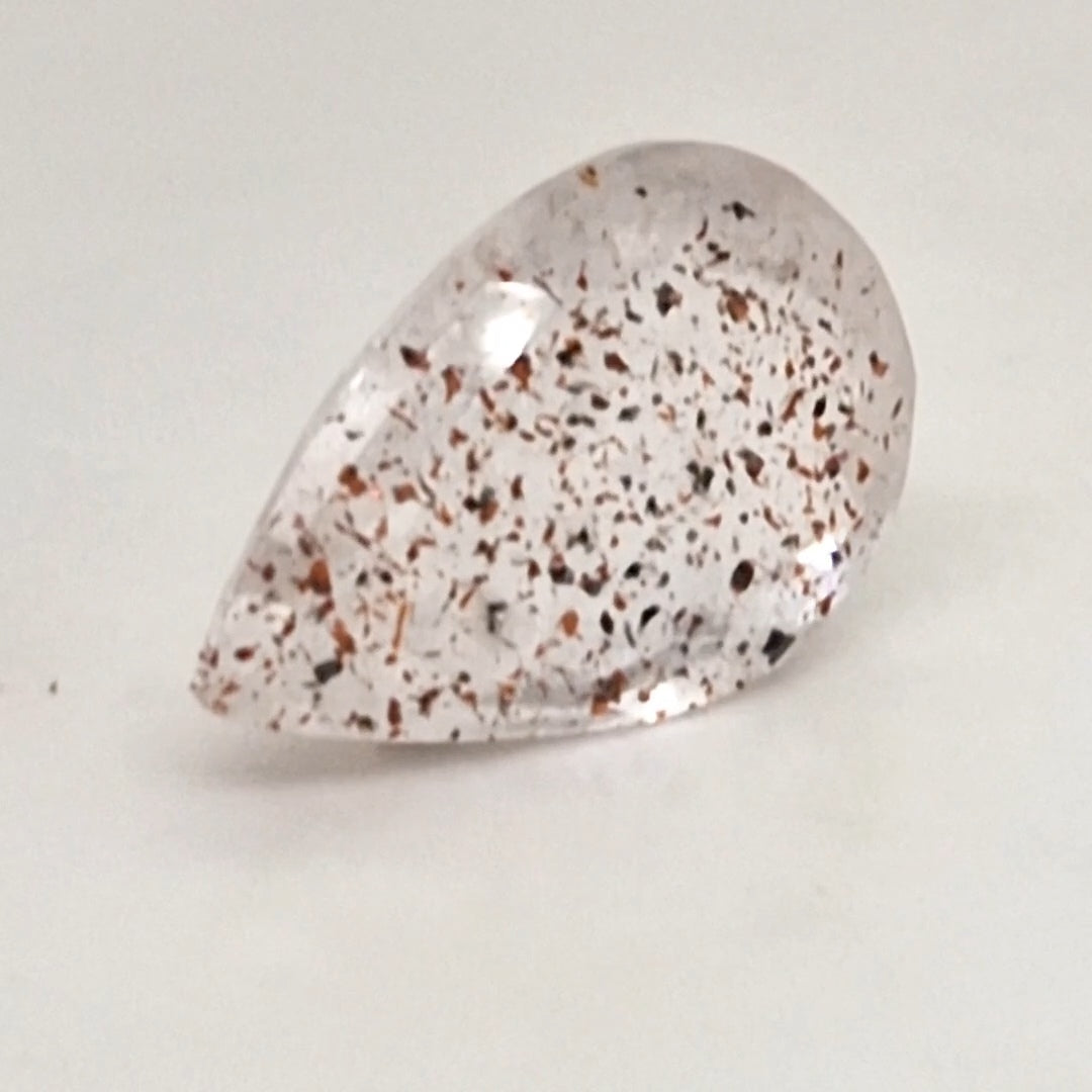 Natural Super Seven Quartz  | Pear  | Size: 22x14mm