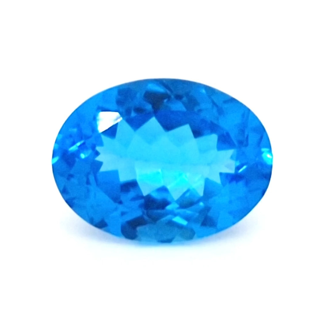 Natural Swiss Blue Topaz Faceted | Oval  | Size: 16x12mm
