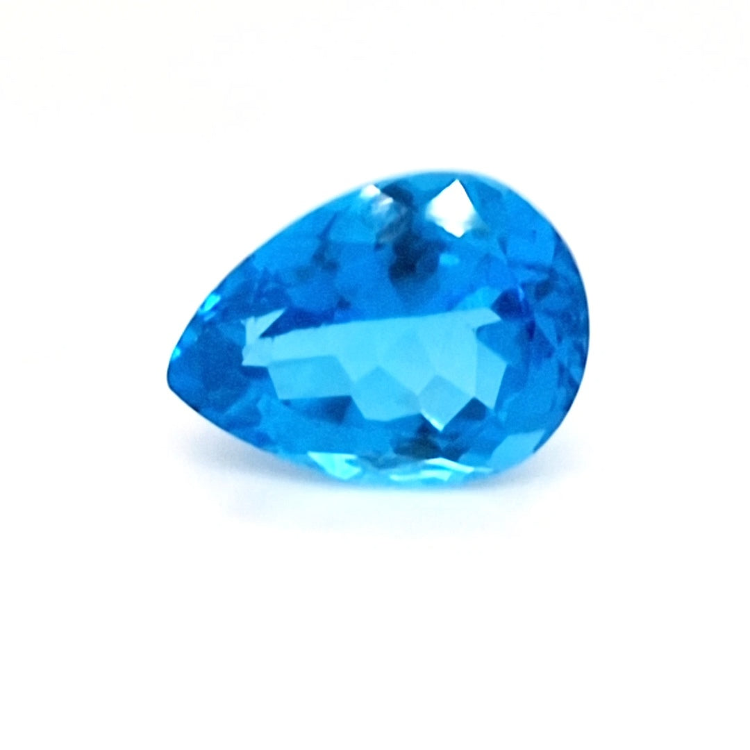 Natural Swiss Blue Topaz Faceted | Pear  | Size: 15x11mm