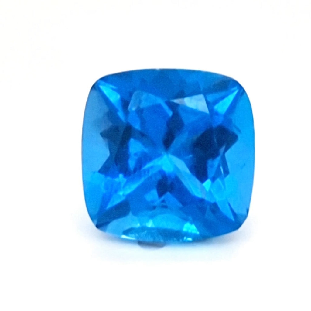 Natural Swiss Blue Topaz Faceted | Square  | Size: 12mm