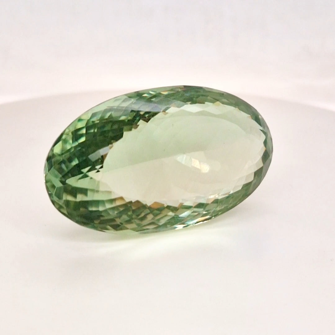 Natural  Prasiolite  Faceted | Oval  | Size: 45x26mm