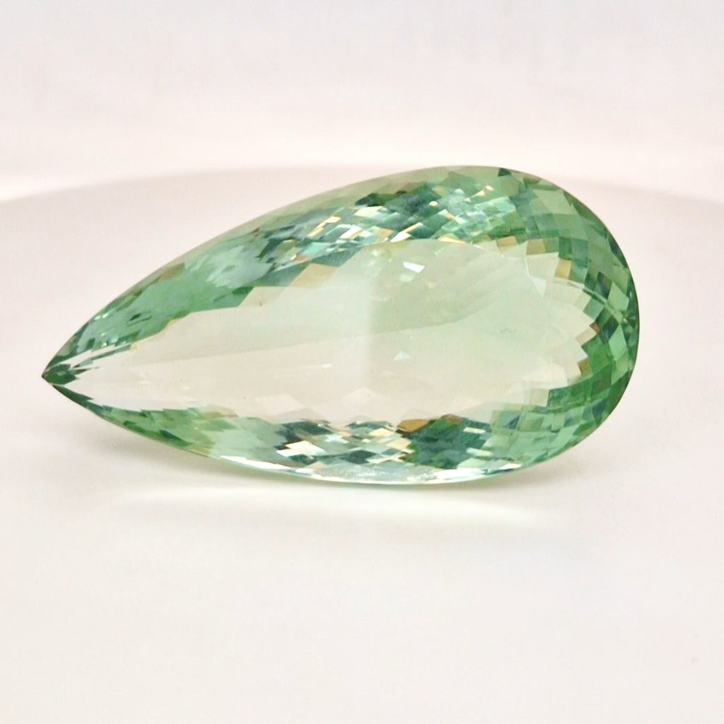 Natural  Prasiolite  Faceted | Pear  | Size: 48x25mm