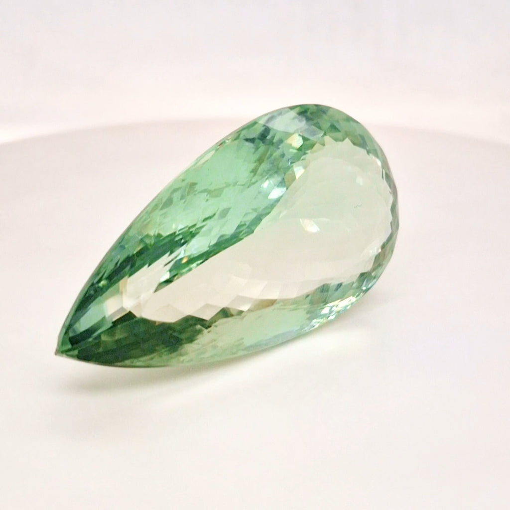 Natural  Prasiolite  Faceted | Pear  | Size: 48x25mm