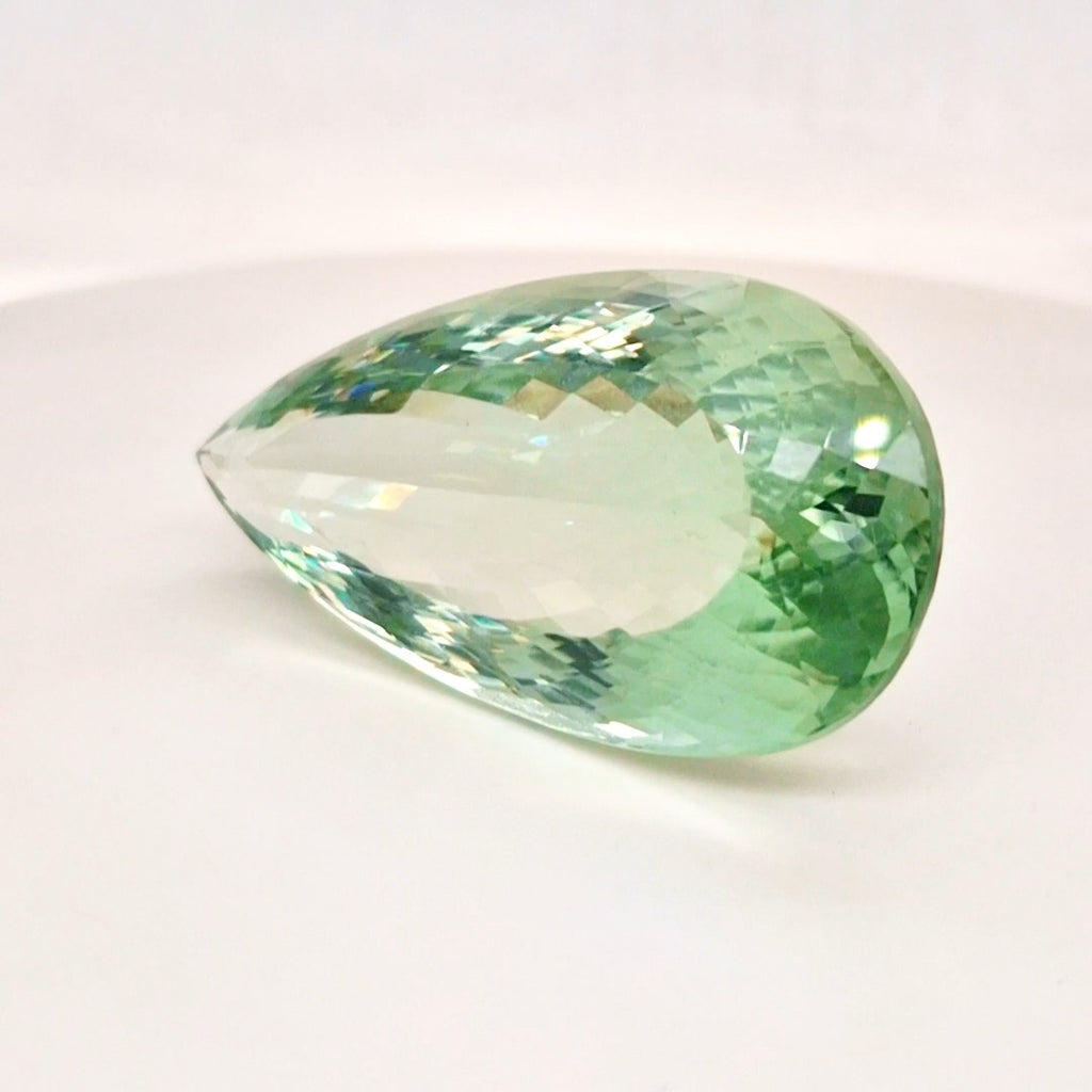 Natural  Prasiolite  Faceted | Pear  | Size: 48x25mm