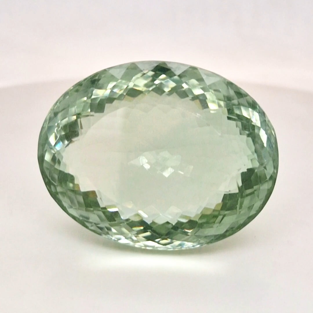 Natural  Prasiolite  Faceted | Oval  | Size: 37x29mm