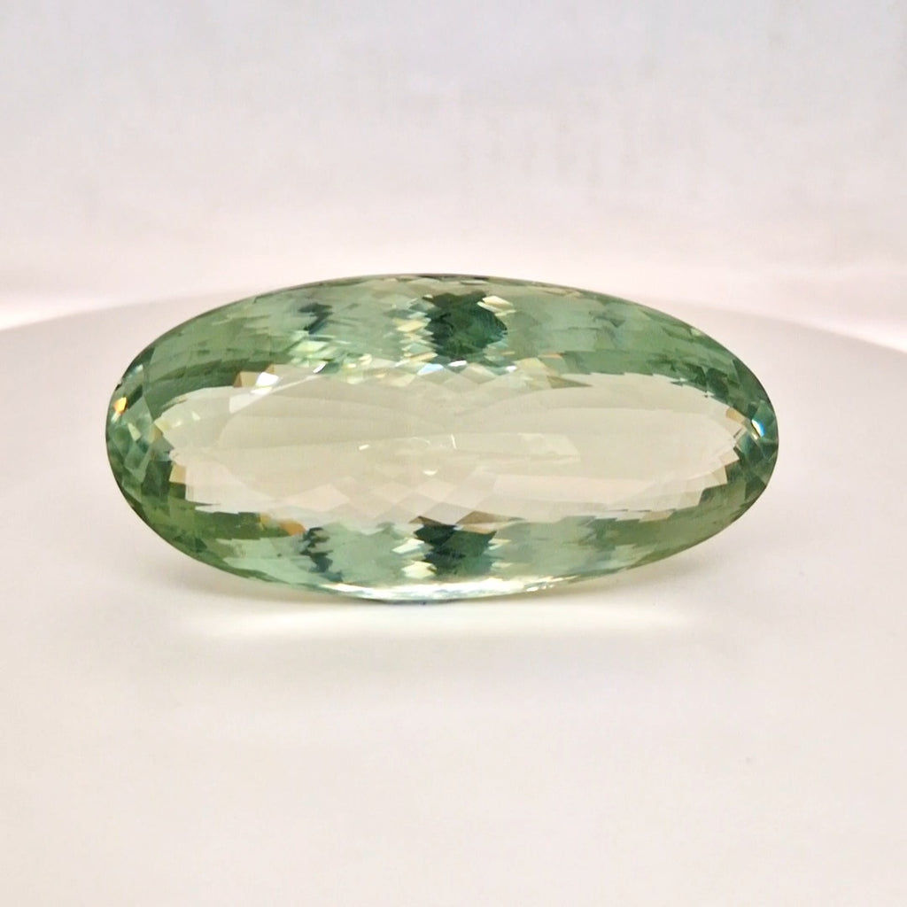Natural  Prasiolite  Faceted | Oval  | Size: 54x26mm
