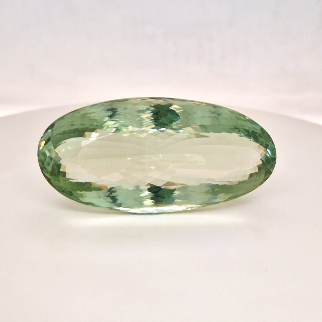 Natural  Prasiolite  Faceted | Oval  | Size: 54x26mm