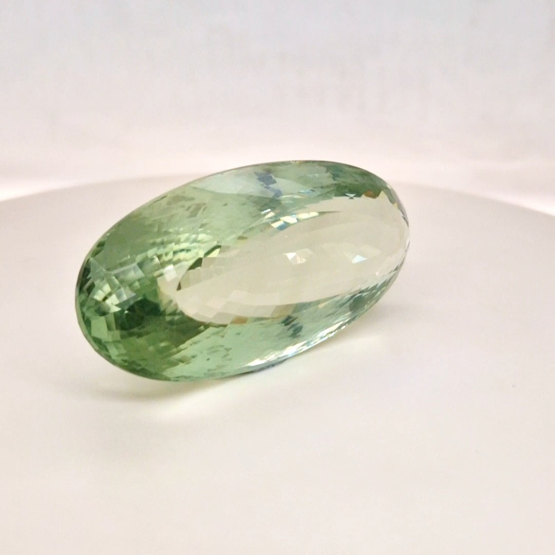 Natural  Prasiolite  Faceted | Oval  | Size: 54x26mm