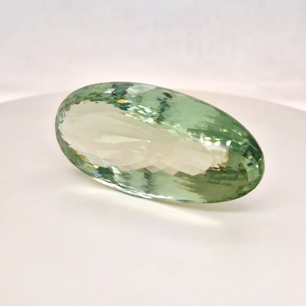 Natural  Prasiolite  Faceted | Oval  | Size: 54x26mm