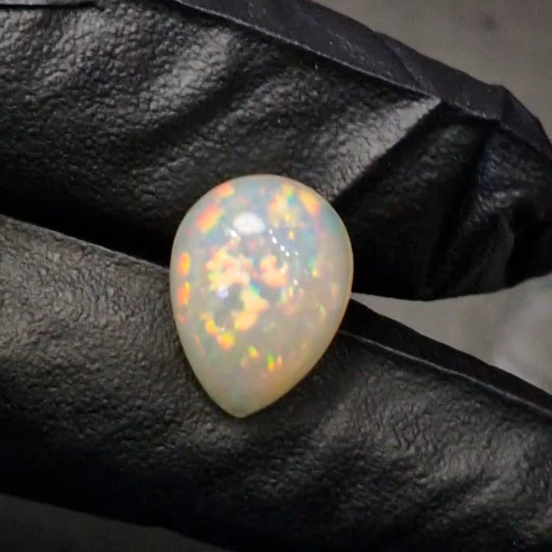 6.7Cts Natural Ethiopian Opal Cabochon | Pear | 16x12mm | Untreated