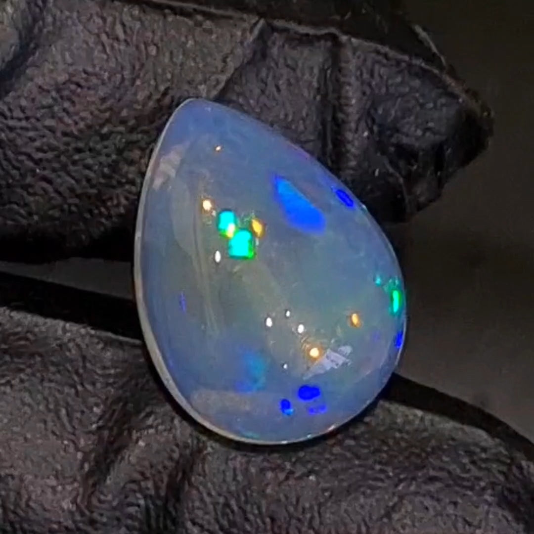 12.1Cts Natural Ethiopian Opal Cabochon | Pear | 20x15mm | Untreated