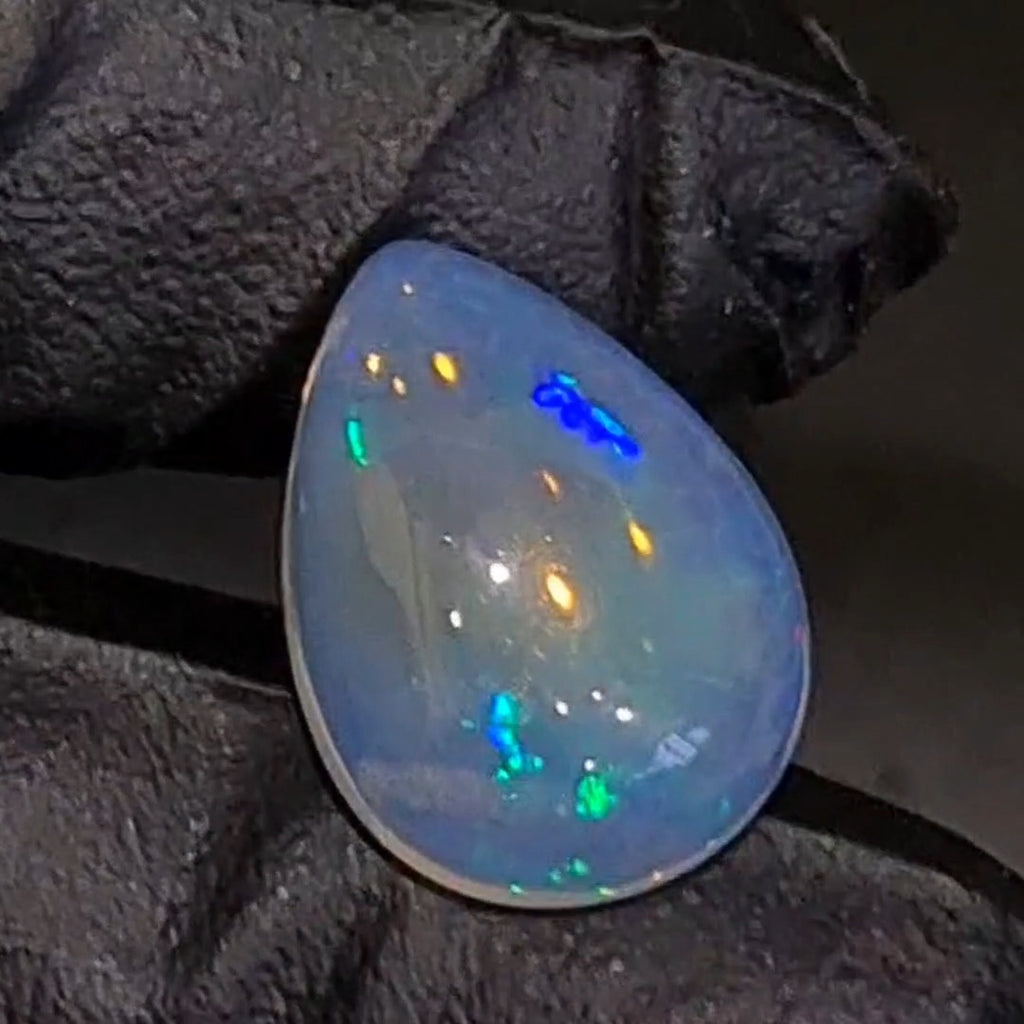 12.1Cts Natural Ethiopian Opal Cabochon | Pear | 20x15mm | Untreated
